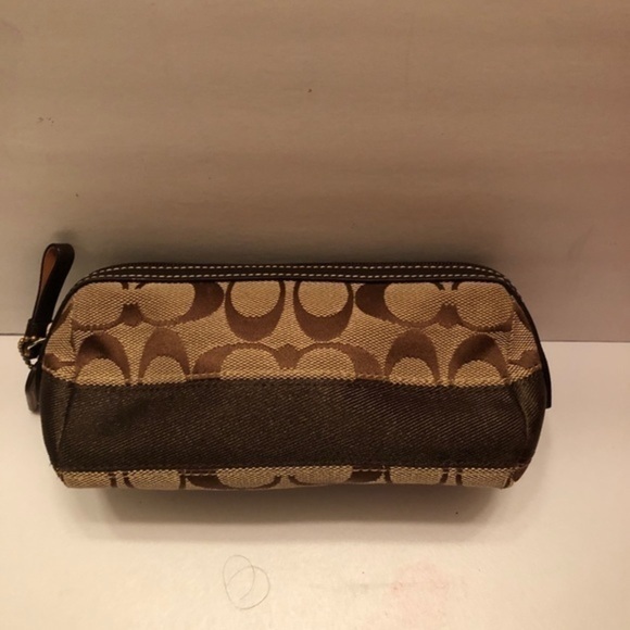 Coach sig c vintage y2k brown striped legacy cosmetic pouch rare - Picture 3 of 8